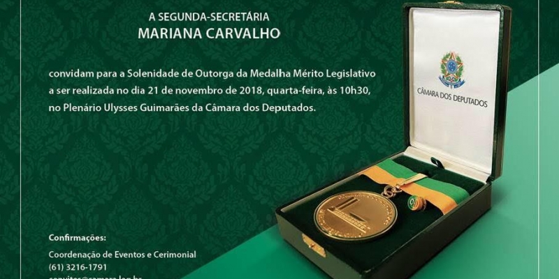 Celso Athayde recebe Medalha Mérito Legislativo 2018, na Câmara dos Deputados, em Brasília